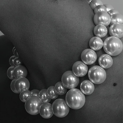 Bold Grace Double Pearl Choker