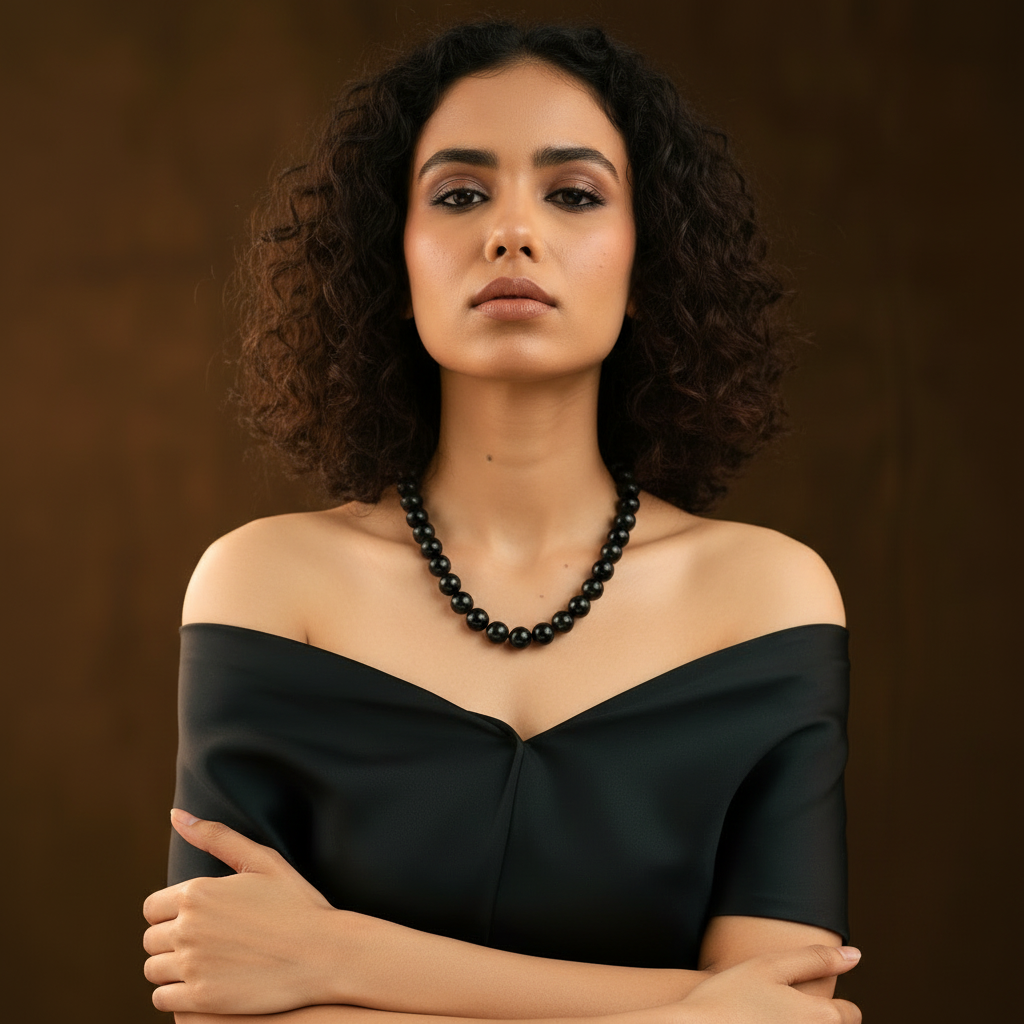 Bold Black Pearl Choker