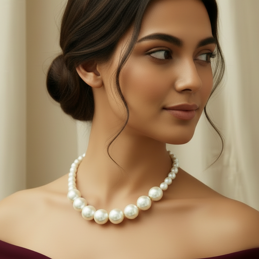 Classic White Pearl Graduation Necklace