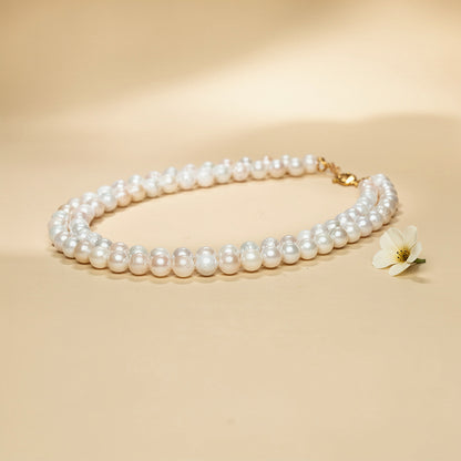 Double Grace Two-Strand White Pearl Necklace