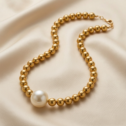 Golden Glow Pearl Necklace