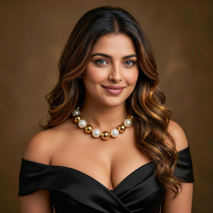 Divine Aura Bold Pearl Choker Set