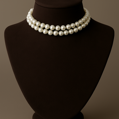 Double Strand Ivory Pearl Necklace