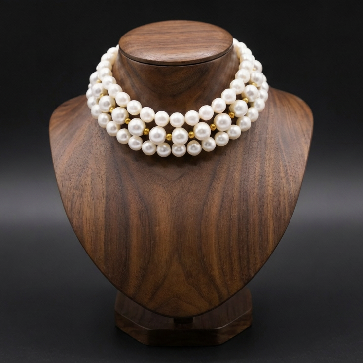 The Aurelia Three-Strand Pearl Necklace