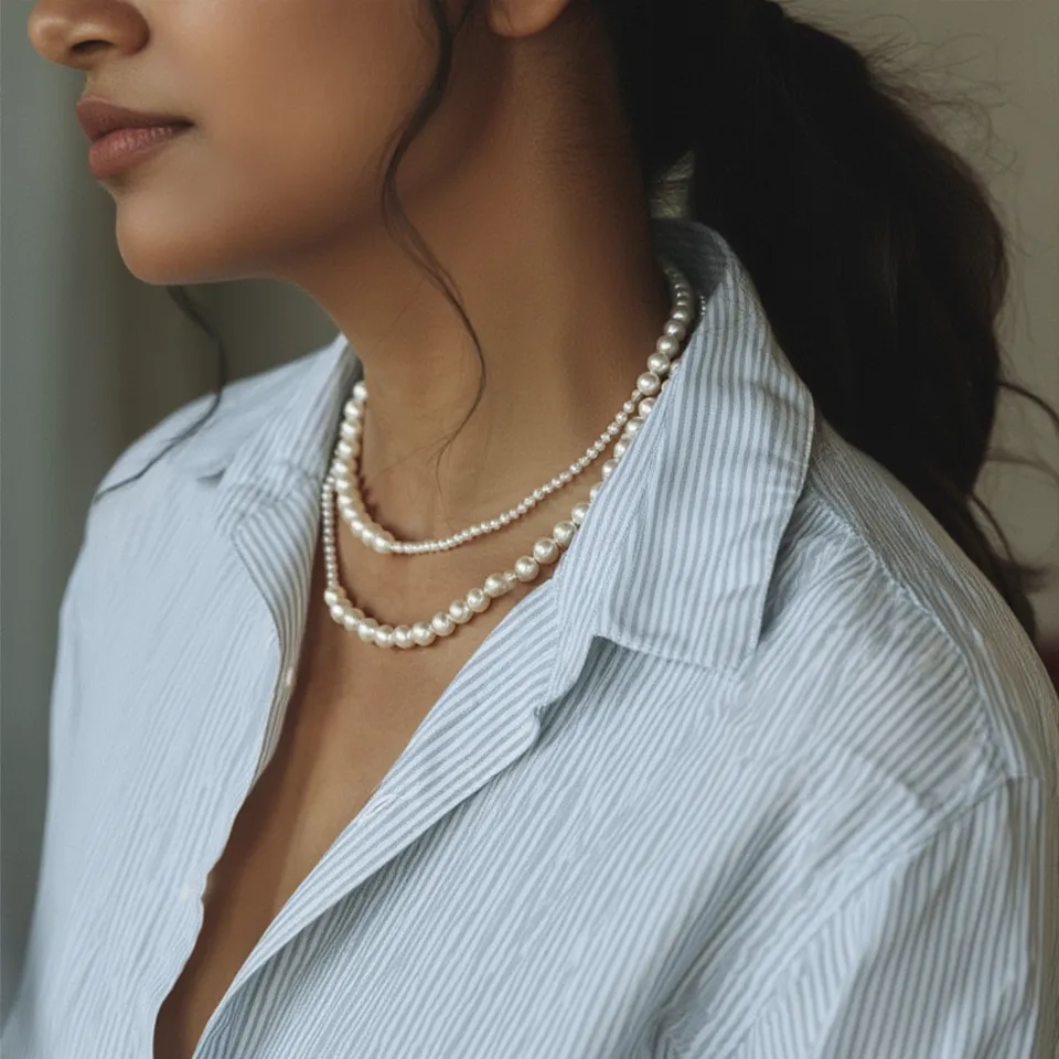Dual Pearl Layered Necklace
