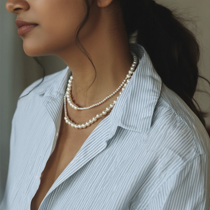 Dual Pearl Layered Necklace