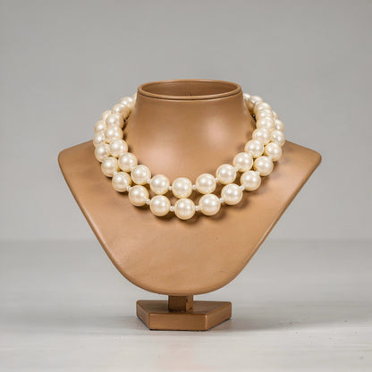Statement Pearl Necklace with Center Mini Pearl – Handmade Beauty (Without earring)