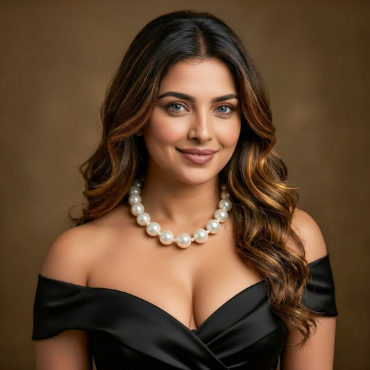 Ethereal White Bold Pearl Choker Set