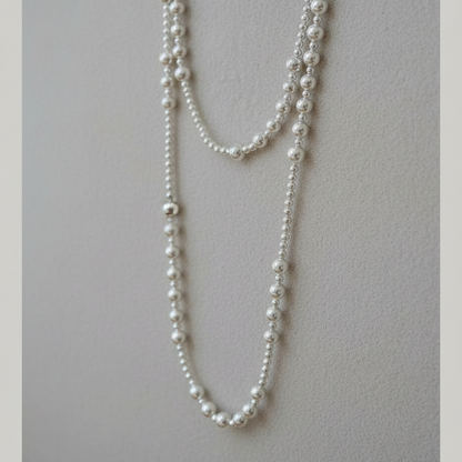 Pure Grace Long White Pearl Necklace