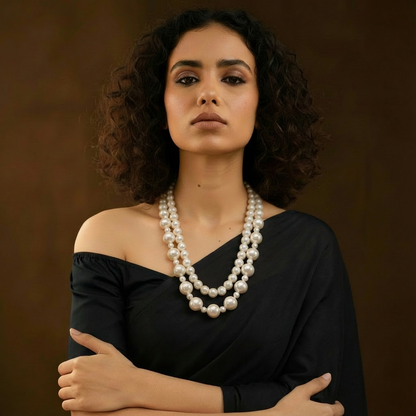 Signature Triple-Layer Pearl Necklace in Graduated Sizes