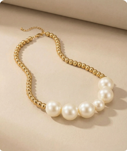 Luxury Gold & Pearl Statement Necklace