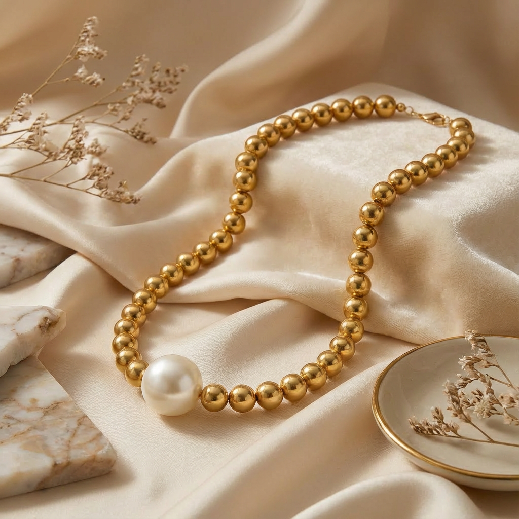 Golden Glow Pearl Necklace