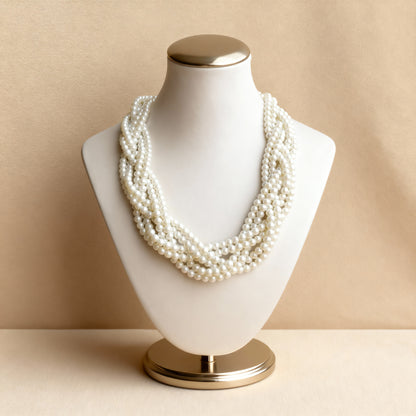 Six-Strand Ivory Pearl Necklace | Adjustable Handmade Classic