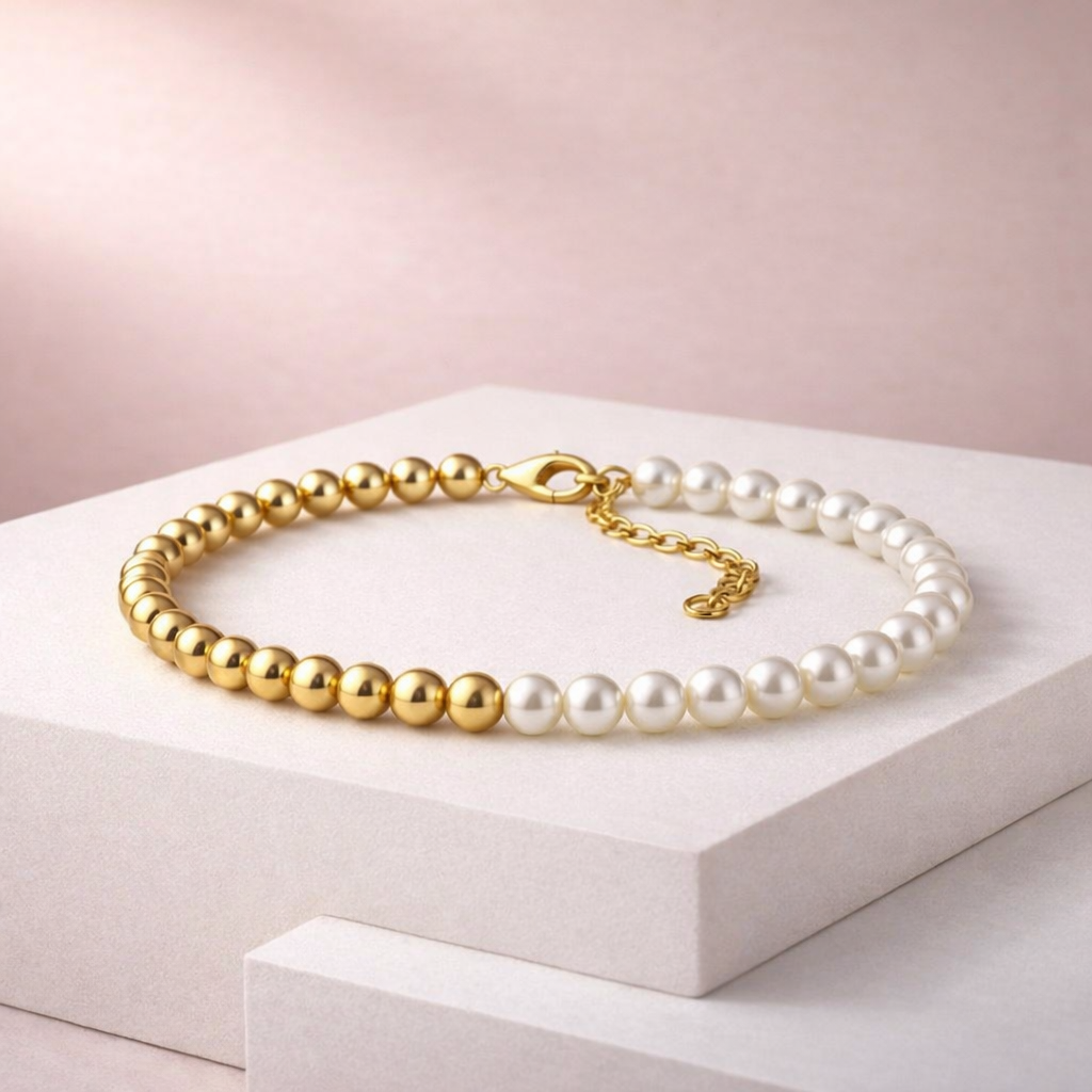 Two-Tone Pearl Bracelet (12 mm)