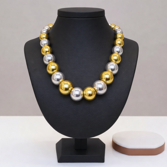 Dual-Tone Power Pearl Necklace