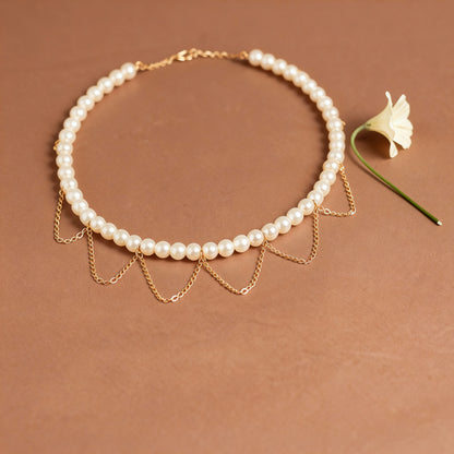 Pearl Chain Choker Necklace