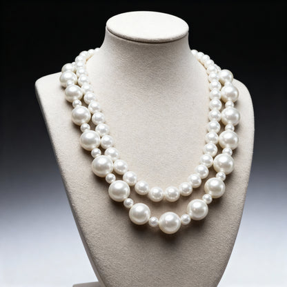 Signature Triple-Layer Pearl Necklace in Graduated Sizes
