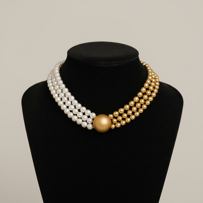Eternal Radiance White & Gold Pearl Choker