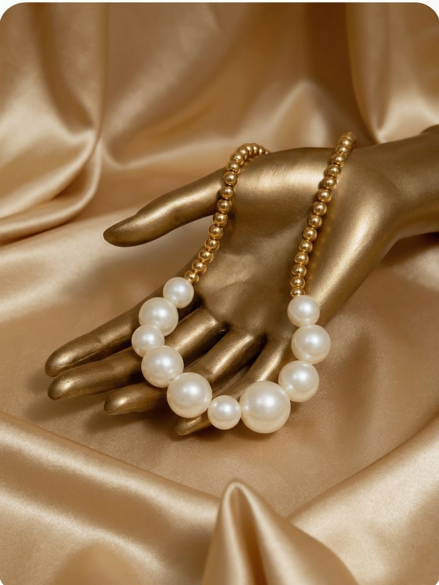 Luxury Gold & Pearl Statement Necklace