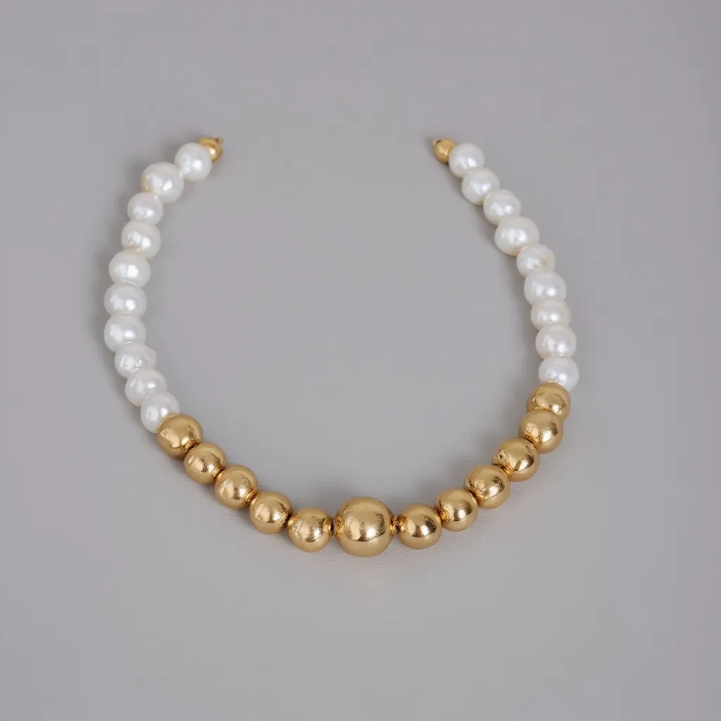 Golden Glow – Simple Pearl Necklace