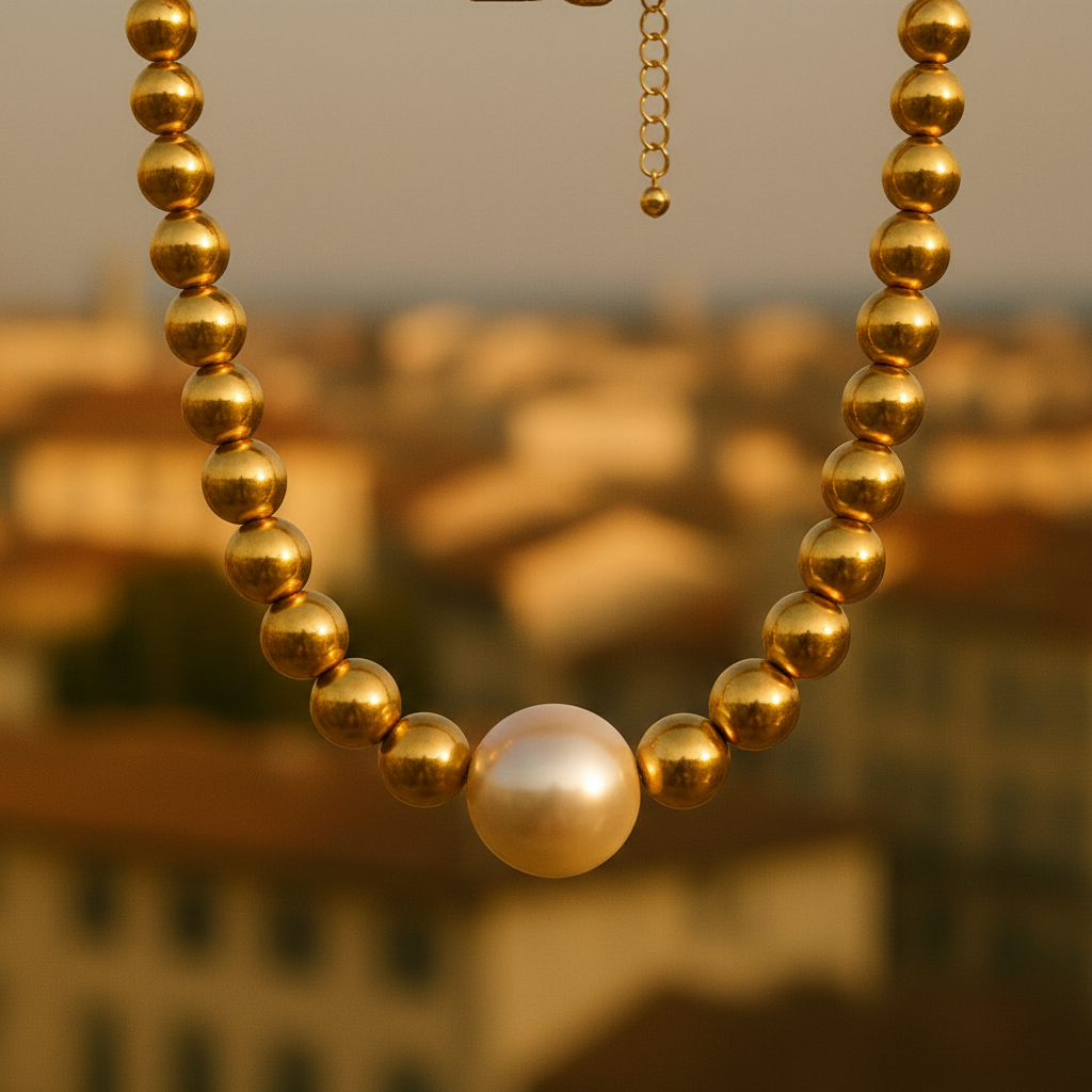 Golden Glow Pearl Necklace
