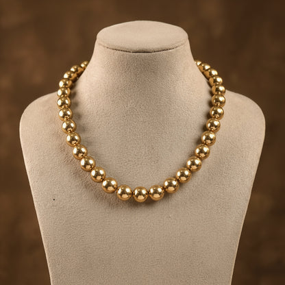Gold Pearl Statement Necklace