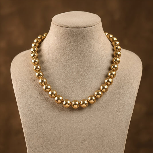 Gold Pearl Statement Necklace