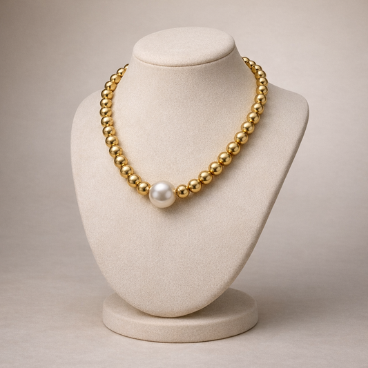 Golden Glow Pearl Necklace