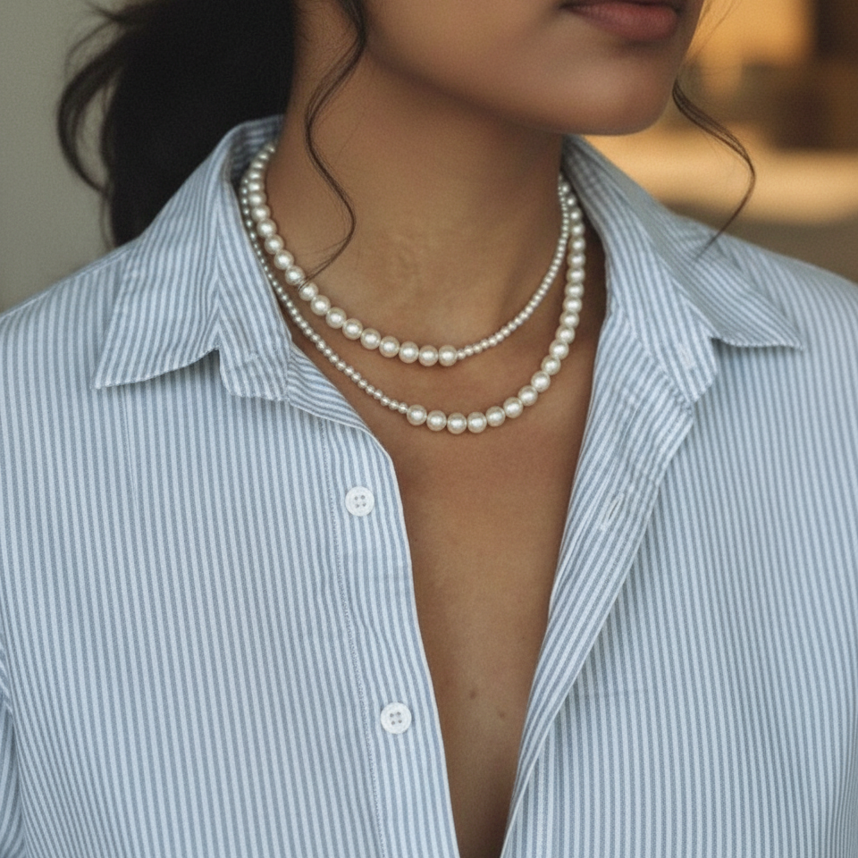 Dual Pearl Layered Necklace