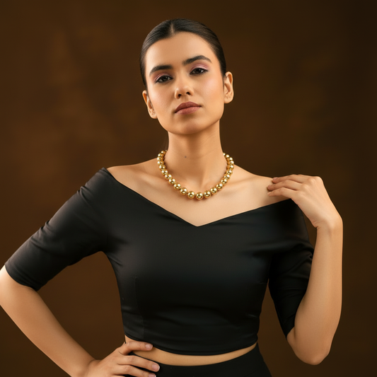 Gold Pearl Statement Necklace