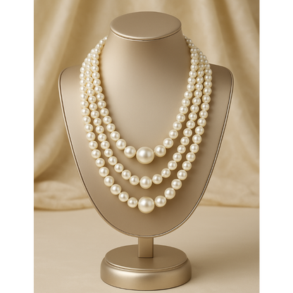 Classic Triple Strand Pearl Necklace