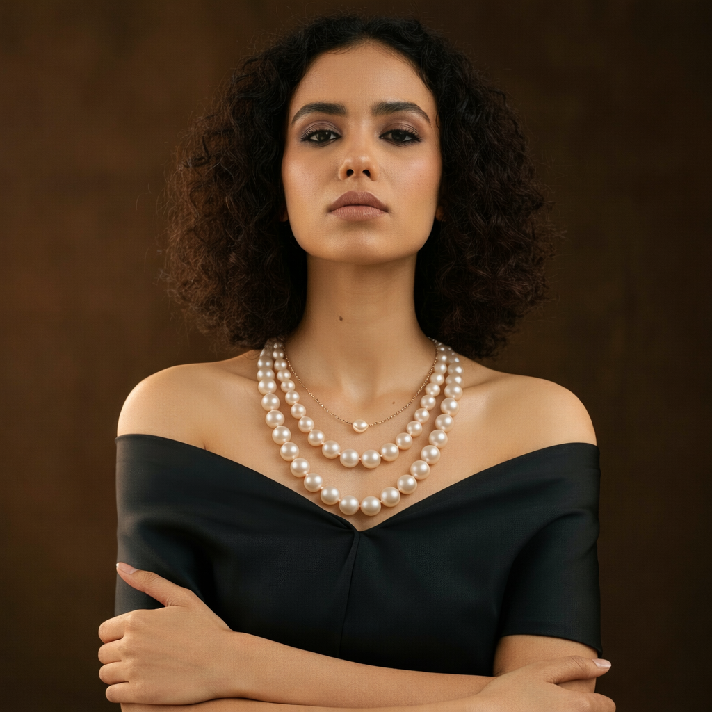 Handmade Triple Strand Pearl Necklace (3 Necklaces)
