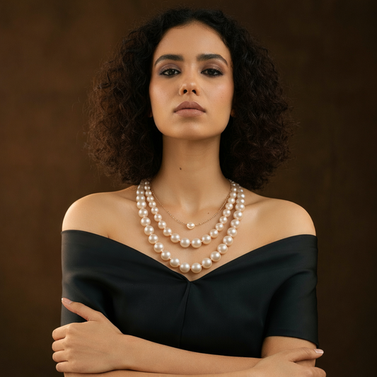 Handmade Triple Strand Pearl Necklace (3 Necklaces)