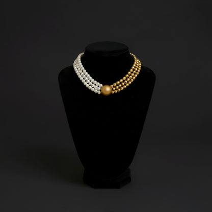Eternal Radiance White & Gold Pearl Choker