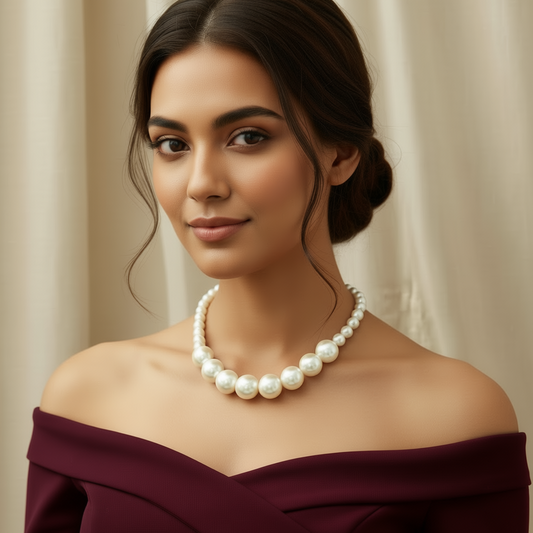 Classic White Pearl Graduation Necklace