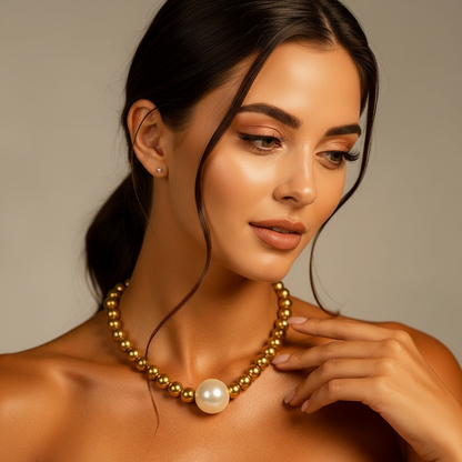 Golden Glow Pearl Necklace