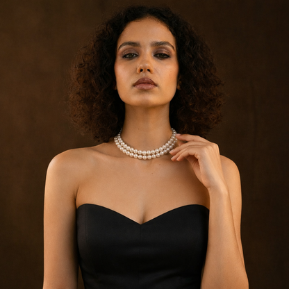 Double Strand Ivory Pearl Necklace
