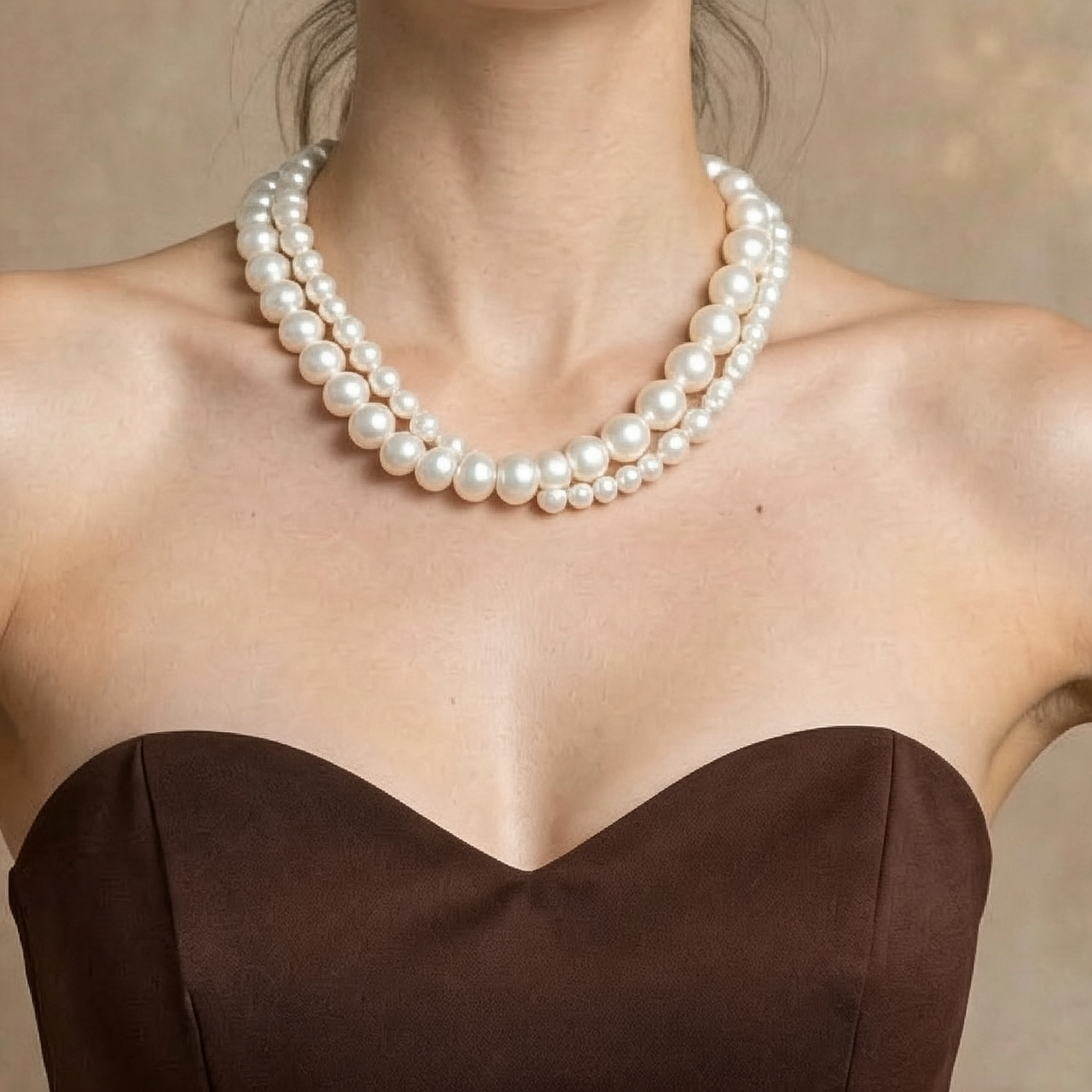 Elegant Double Layer Pearl Necklace
