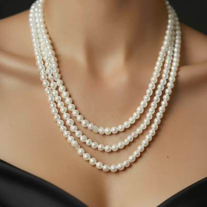 Triple Layer Artificial Pearl Necklace for Women