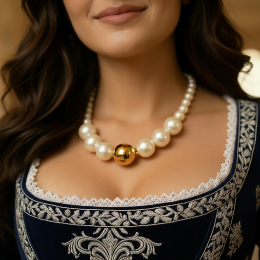 Golden Focus Graduated Pearl Necklace
