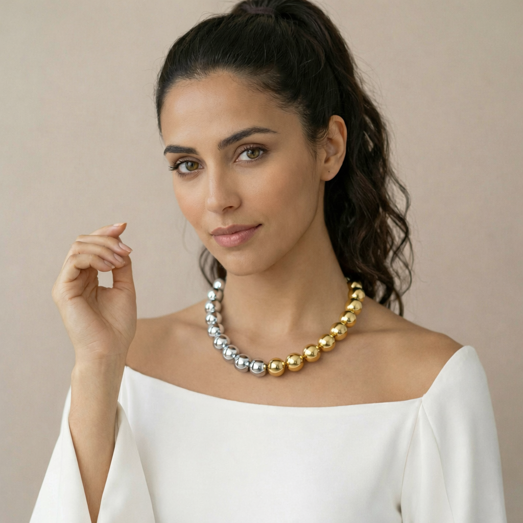 Urban Shine Handmade Silver-Gold Choker