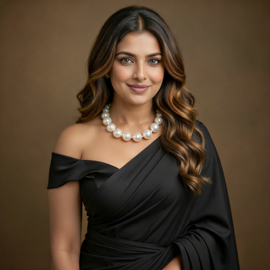 Ethereal White Bold Pearl Choker Set