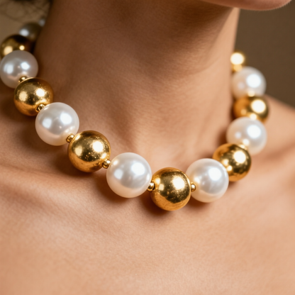 Divine Aura Bold Pearl Choker Set