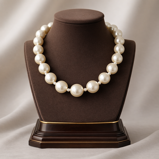 Ethereal White Bold Pearl Choker Set