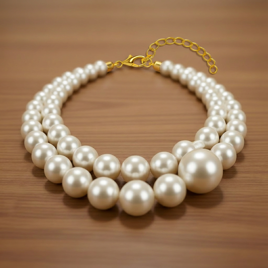 Double Luxe Bold White Pearl Choke