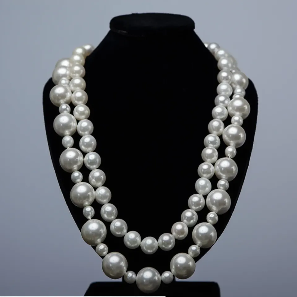 Signature Triple-Layer Pearl Necklace in Graduated Sizes