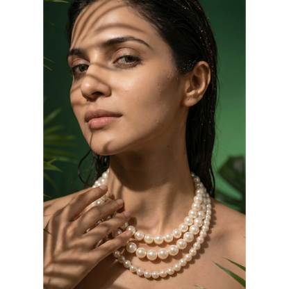 Statement Triple Layer Cream Pearl Necklace 2.0