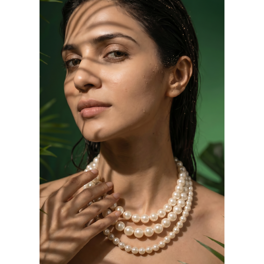 Statement Triple Layer Cream Pearl Necklace 2.0
