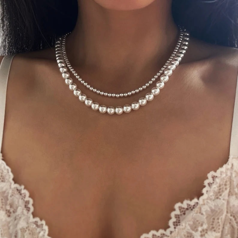 Serene Layers – White Pearl Dual Strand