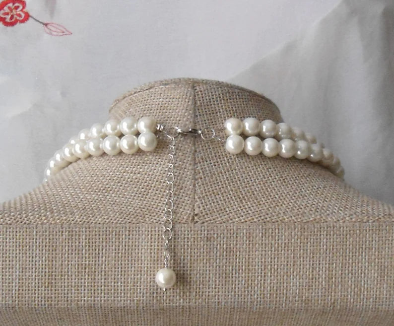 Double Grace – Two-Strand White Pearl Necklace